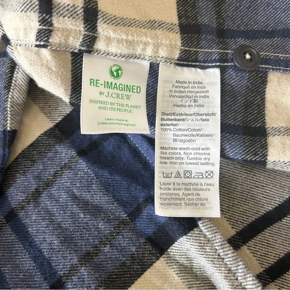 J.Crew Mid-Weight Flannel Double Brushed Shirt Slim Fit Men's Size XXL